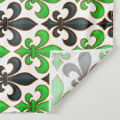 Tenture Green Black Baroque Fleur-de-lis Pattern Design