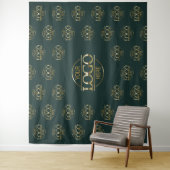 Tenture Green Business Logo Step & Repeat Backdrop Banner (En situation)