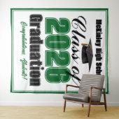 Tenture Green Class of 2026 Graduation Party Photo Booth (En situation (horizontale))