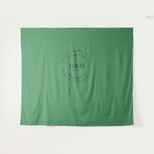 Tenture green Custom Logo backdrop Company branding (Devant (Horizontal))