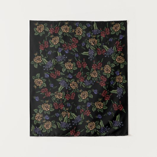 Tenture Green Earth Flowers (Devant)