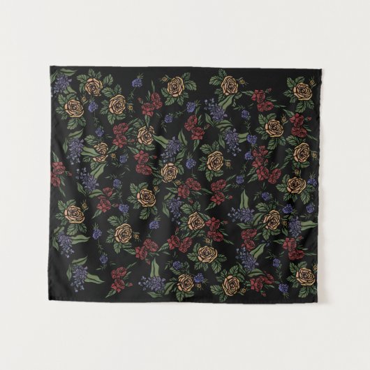 Tenture Green Earth Flowers (Devant (Horizontal))