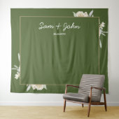 Tenture Green Fall Automne Mariage Photo Booth Backdrop (En situation (horizontale))