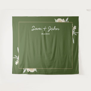 Tenture Green Fall Automne Mariage Photo Booth Backdrop