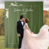 Tenture Green Fall Automne Mariage Photo Booth Backdrop