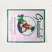 Tenture Green Gingham Bow Photo Graduation Backdrop (Devant (Horizontal))