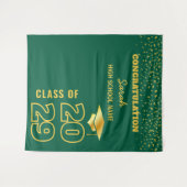 Tenture Green & Gold Custom Graduation Party Arrière-plan (Devant (Horizontal))