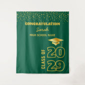 Tenture Green & Gold Custom Graduation Party Arrière-plan (Devant)