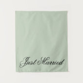 Tenture Green Just Married Fabric Car Wedding Banner Sign (Devant)
