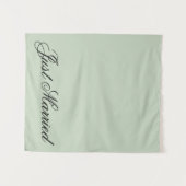 Tenture Green Just Married Fabric Car Wedding Banner Sign (Devant (Horizontal))