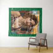 Tenture Green Math Handwritten Script Photo Graduation  (En situation (horizontale))