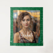 Tenture Green Math Handwritten Script Photo Graduation  (Devant)