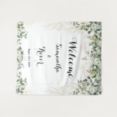 Tenture Green & Metallic Gold Blooms : Un Mariage Bienvenu (Devant (Horizontal))