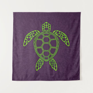 Tenture Green Neon Lava Conception de la tortue marine