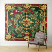 Tenture Green Red Christmas Holiday (En situation (horizontale))