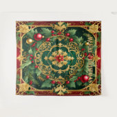 Tenture Green Red Christmas Holiday (Devant (Horizontal))