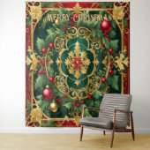 Tenture Green Red Christmas Holiday (En situation)