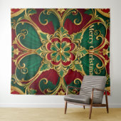 Tenture Green Red Christmas Holiday (En situation (horizontale))