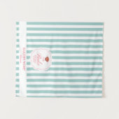 Tenture Green Stripes Logo Table Pop Up Shop Vendor Runner (Devant (Horizontal))