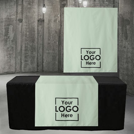 Tenture Green Table Runner Banner Business Logo Events