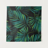 Tenture Green tropical palm leaves. Seamless pattern graph (Devant (Horizontal))