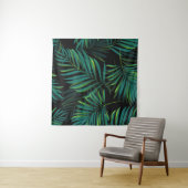 Tenture Green tropical palm leaves. Seamless pattern graph (En situation (horizontale))