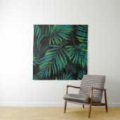 Tenture Green tropical palm leaves. Seamless pattern graph (En situation)