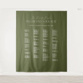 Tenture Green Wedding Seating Chart Alphabetical Fabric (Devant)
