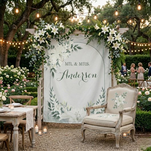 Tenture Greenery Floral Wedding Botanic Backdrop Tapestry