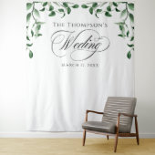 Tenture Greenery Wedding Backdrop (En situation)