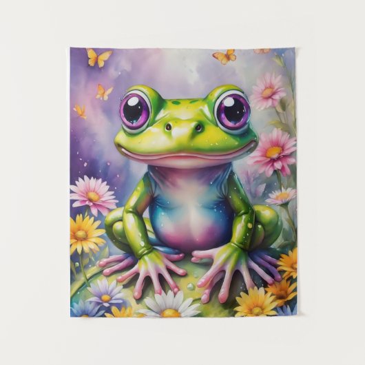 Tenture Grenouille Avec Art numérique Fleur (Devant)