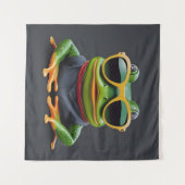 Tenture Grenouille drôle avec des lunettes de soleil (Devant (Horizontal))