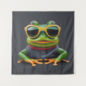 Tenture Grenouille drôle avec des lunettes de soleil (Devant)