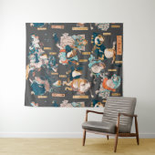 Tenture Grenouille japonaise ukiyo-e Froggies (En situation (horizontale))