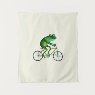Tenture Grenouille sur bicyclette