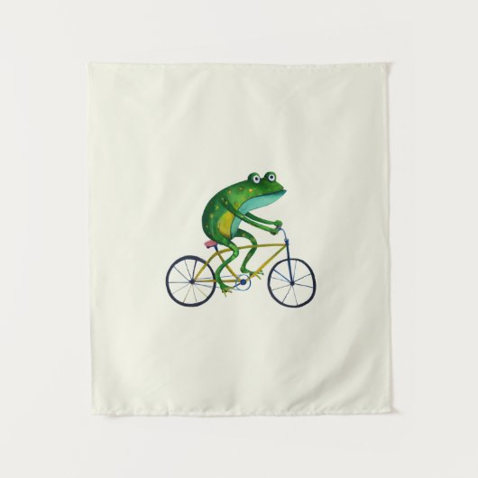 Tenture Grenouille sur bicyclette (Devant)