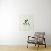 Tenture Grenouille sur bicyclette (En situation)