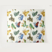 Tenture Grenouilles sur blanc naturel (Devant (Horizontal))