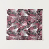 Tenture Grey, Bourgogne, blanc motif abstrait. (Devant (Horizontal))