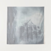 Tenture Grey, Gris Fog Pirate Navire Retraite (Devant (Horizontal))