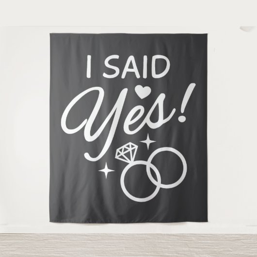 Tenture Grey J'Ai Dit Oui Partie Engagement (Devant)