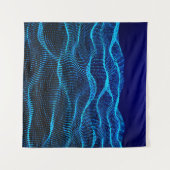 Tenture Grid dots Abstract landscape background. Cyberspac (Devant (Horizontal))