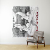 Tenture Griffins sculpté crayon monochrome Art (En situation)