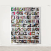Tenture Grille de collage photo de 63 Carrés avec texte -  (Devant)