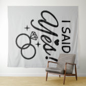 Tenture Gris Clair J'ai Dit Oui Fête de Fiançailles (En situation (horizontale))