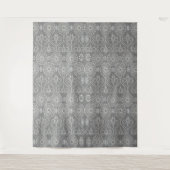 Tenture Gris fibreux de graines de pieuvre textile à motif (Devant)