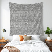 Tenture Gris fibreux de graines de pieuvre textile à motif