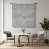 Tenture Gris fibreux de graines de pieuvre textile à motif