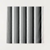 Tenture Gris noir blanc rayures Design (Devant (Horizontal))