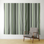 Tenture Gris, vert, rayures blanches. (En situation (horizontale))